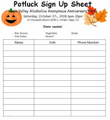 Here are a few invitation wording ideas that work for just about any sort of potluck, whether it's at the office or someone's home. Free Potluck Sign Up Sheet 22 Printable Documents Free Download