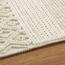 Handmade teppich jute baumwolle weiß chindi streifen verknotet dhurrie 70x140cm. Teppich Aus Wolle Und Baumwolle Mit Reliefknoten Ecru 160x230cm Abriel Maisons Du Monde