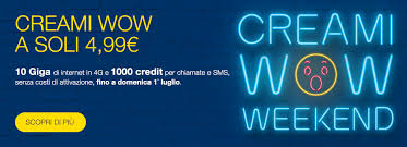 Postemobile rappresenta la famiglia dei servizi di telecomunicazione offerti da postepay s.p.a. Postemobile Creami Wow Weekend 1000 Crediti E 10 Gb A 4 99 Euro Solo Fino A Domani