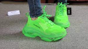 Balenciaga triple s clear sole neon green. Unboxing Balenciaga Triple S Neon Green Youtube