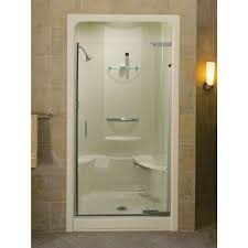 Kohler Purist 42 In X 72 In Heavy Semi Frameless Pivot Shower Door In Vibrant Brushed Nickel With Handle K 702013 L Bn Glass Shower Shower Doors Glass Shower Doors