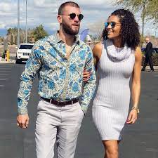 Super Middleweight Champion Caleb Plant And His Fiancee Jordan Hardy Men Casual Casual Button Down Shirt Mens Tops