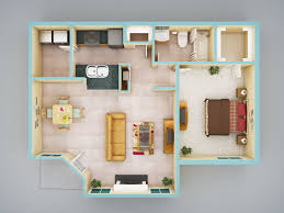 A color floor plan not only shows the scale, but also presents the color so that it's more vivid to view. 3d Colored Floor Plan House Floor Plans Modern House Design Sims House Design
