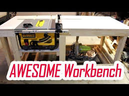 Easy Diy Workbench With Dewalt Table Saw Dwe7480 Insert Part 1 Juro Workshop Youtube In 2020 Table Saw Station Diy Table Saw Table Saw Workbench