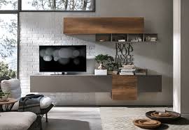 Espressione e sinonimo di stile, attenta. Parete Attrezzata A017 Con Basi E Pensili Sospesi Arredamento Soggiorno