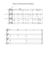 Nees, esne, seen, sene, snee. Eens Als De Bazuinen Klinken Vierstemmig Sheet Music For Bass Guitar Mixed Duet Musescore Com
