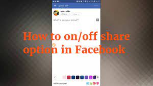 How do you share on facebook mobile? How To On Off Share Option In Facebook Youtube