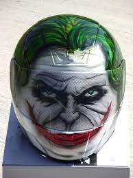 The Joker Custom Airbrush Painted Motorcycle Helmet Etsy In 2021 Custom Airbrushing Motorcycle Helmets Air Brush Painting