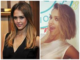 Mid length lob and brown balayage. Celebrity Hair Transformations From Long To Shorter Hair Long To Short Hair Hair Transformation Short Hair Styles
