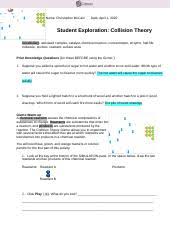 This is the collision theory vocabulary document translated into french. Copia De Copy Of Collision Theory Gizmo Part A Docx Name Heidi Cortez Date Student Exploration Collision Theory Vocabulary Activated Complex Catalyst Course Hero