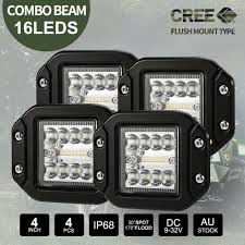 Flush mount 12v led lights. 4pcs 5 Inch Cree Flush Mount Led Lights 12v 24v Combo Beam Reverse Work 20000lm Ebay