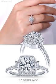 Vintage 14k White Gold Fancy Halo Round Diamond Engagement Ri Round Diamond Engagement Rings Vintage Style Engagement Rings Round Diamond Engagement Rings Halo