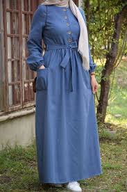 Mavi Renk Elbise Eminos Butik Muslim Fashion Dress Muslim Fashion Hijabista Fashion