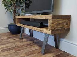 This parker console from belleze has a modern farmhouse aesthetic that's available in four wood finishes: Tv Stand Tall Contemporary Rustic Industrial Tv Stand Buy Online In Angola At Angola Desertcart Com Productid 53949941