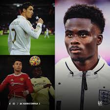 بوكايو ساكا 🎙 : "قدوتي و ملهمي في كرة القدم هو كريستيانو رونالدو ، كان هو  مثلي الأعلى في كرة القدم في وقت طفولتي 🦁🤎"