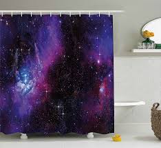Amazon Com Space Shower Curtain By Ambesonne Nebula Dark Galaxy With Luminous Stars And Cosmic Rays As Bathroom Decor Sets Shower Curtain Kids Shower Curtain