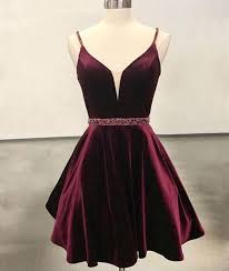 Cute A Line V Neck Open Back Velvet Burgundy Short Homecoming Dress Short Prom Dress Under 100 Hd0716002 Velvet Prom Dress Simple Prom Dress Short Homecoming Dresses Short
