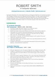 Computer Operator Resume Samples Qwikresume