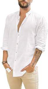 Buy Makkrom Mens Long Sleeve Shirts Linen Button Down Beach Yoga Casual Summer Shirts Online In Italy B07qcmjky5