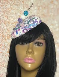 Purple Turquoise and White Sequins Small for Church, Wedding, Mother of the  Bride, Head Covering, Tea Parties and Other Special Occasions