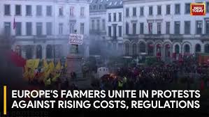 Farmers Protest in Brussels Amid EU Leaders Summit - YouTube
