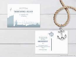 Das design die einladungen zu eurer hochzeit zeigt ihr euren gästen schon einmal den stil, in. Hochzeitseinladungen Hamburg Mit Dem Hafen Und Skyline
