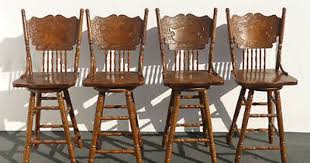Vintage Antique Oak Swivel Barstools Spindle Back Bar Stools Bar Stools With Backs Oak Bar Stools Stools With Backs