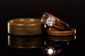 Wood Inlay Engagement Rings Wooden Rings Engagement Wood Wedding Ring Women Wooden Wedding Ring