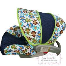 Royal Monkey With Navy Infant Car Seat Cover By Sewcuteinaz 65 00 Baby Car Seats Infant Car Seat Cover Car Seats