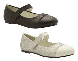 Girls Shoes Grosby Stella Glitter Mary Jane Ballet Flats Black Or White Uk 8 1 Ebay