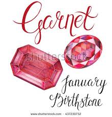 January Birthstone Garnet Isolated On White Background Close Up Illustration Of Gems Drawn By Hand W Gem Drawing January Birth Stone January Birthstone Garnet