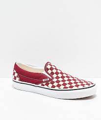 Vans vault checkerboard red slip on on feet song: Vans Slip On Rumba Red White Checkered Skate Shoes Zumiez Vans Slip On Red Checkered Vans Slip On Sneakers