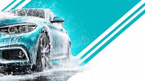 Modern Car Wash Banner with Blue Splashes and Clean Vehicle Stock Photo -  Image of transport, rinse: 402467164