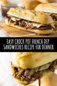 Easy Crock Pot French Dip Sandwiches Recipe For Dinner Dinner Dinnerrecipes Easydinner Easydi Chuck Roast Crock Pot Recipes French Dip French Dip Crock Pot