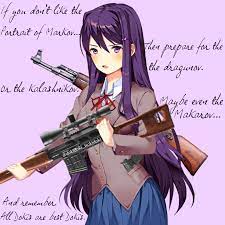 One of them takes out his gun and shoots him. Yuri Has Something To Say Ddlc