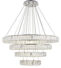 Elegant Lighting 3503g41c Monroe Led 42 Inch Chrome Chandelier Ceiling Light
