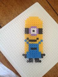 Dispicable Me Minion Pyssla Beads From Ikea Perler Bead Disney Pyssla Beads Minion Craft