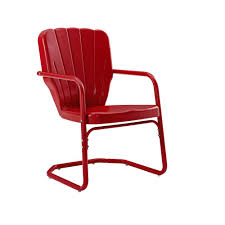 All outdoor lounge & patio furniture. Crosley Ridgeland Red Metal Outdoor Lounge Chair Co1031 Re The Home Depot