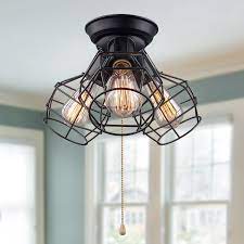 Choose from a stunning collection of. Lnc Ceiling Lighting Fixtures With Pull String Wire Cage Full Flush Mount 3 Light For Kitchen Bedroom Walmart Com Walmart Com