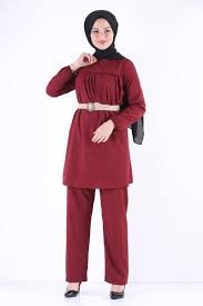 Robali Tesettur Ikili Takim Tsd0702 Bordo 2020 Tunik Pantolon Giyim