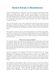 Here are some aspects of a microfinance lender to keep in mind: Pdf Recent Trends In Microfinance