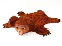 Vintage Gund Rubber Face Bear Skin Rug Old Plush Pajama Bag