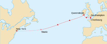 Route And Location Of Rms Titanic Titanic Route Rms Titanic Titanic Sinking
