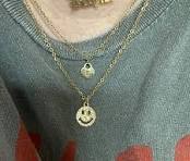 Smile Face Necklace, Smile Necklace, Face Jewelry, Water Resistant Jewelry,  Smile Face Charm Necklace, Christmas Gift Idea, Happy Face