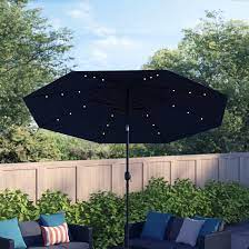 9ft patio umbrella ourdoor solar umbrella led umbrellas with 32led lights, tilt and crank table umbrellas for garden, deck, backyard and pool,12+colors, (red) 4.5 out of 5 stars. Zipcode Design Jericho 108 Lighted Market Umbrella Reviews Wayfair