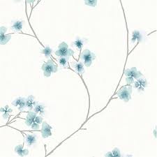 Superfresco Easy Paste The Wall Radiance Wallpaper Teal White Floral Wallpaper Cherry Blossom Wallpaper Floral Pattern Wallpaper