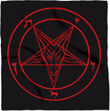 Satanic Sigil Of Baphomet Red Black 24 X 24 Altar Cloth Banner Satanic Art Baphomet Satan