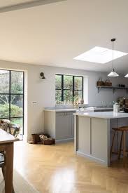 A Beautiful Wooden Parquet Floor Complements The Soft Grey Cupboards In Our Chester Kitchen So Well Kitchen Style Home Decor Kitchen Kitchen Layout