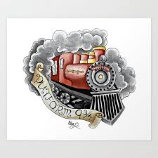 Harry Potter Hogwarts Express Train Art Print By Cortney Palmer Art X Small Harry Potter Drawings Harry Potter Painting Harry Potter Tattoos