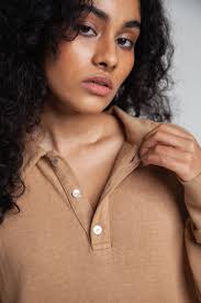 Orejas Women's Maxi Polo Hemp Organic Cotton Sweatshirt Maxi Dress